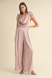 Floral Elegance Satin Jumpsuit