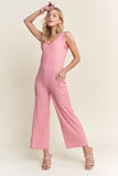 Ribbed Comfort V-Neck Jumpsuit