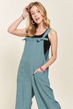 Airforce Blue Knotted Strap Overalls