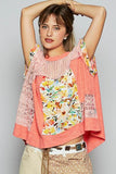 Chic Coral Floral Knit Top