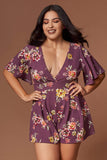 Ariel Mauve Purple Floral Print Romper